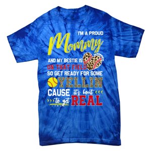 Proud Softball Mommy Softball Family Matching Cool Gift Tie-Dye T-Shirt