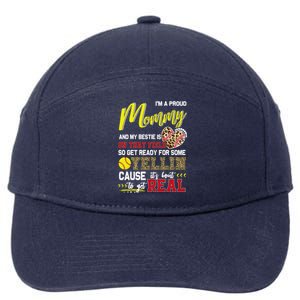 Proud Softball Mommy Softball Family Matching Cool Gift 7-Panel Snapback Hat