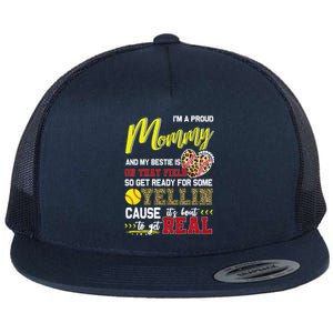 Proud Softball Mommy Softball Family Matching Cool Gift Flat Bill Trucker Hat