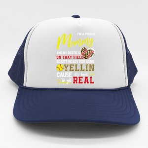 Proud Softball Mommy Softball Family Matching Cool Gift Trucker Hat