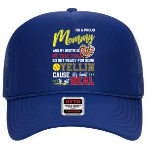 Proud Softball Mommy Softball Family Matching Cool Gift High Crown Mesh Back Trucker Hat