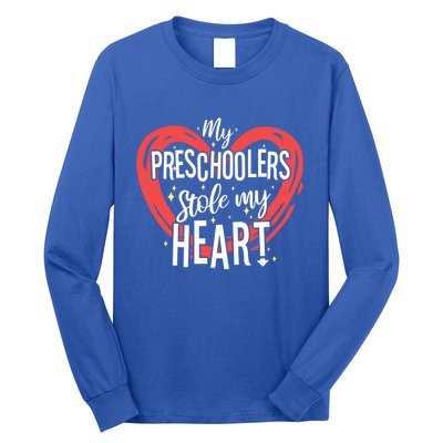 Preschoolers Stole My Heart Valentines Day Preschool Teacher Gift Long Sleeve Shirt