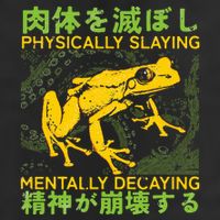 Physically Slaying Mentally Decaying Funny Amphibian Frog Garment-Dyed Fleece Hoodie