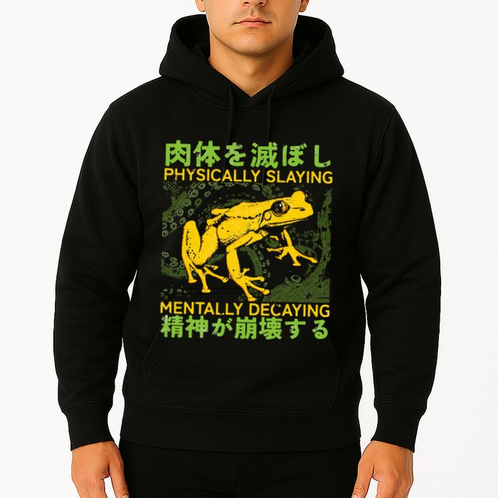 Physically Slaying Mentally Decaying Funny Amphibian Frog Hoodie
