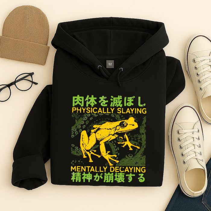 Physically Slaying Mentally Decaying Funny Amphibian Frog Hoodie