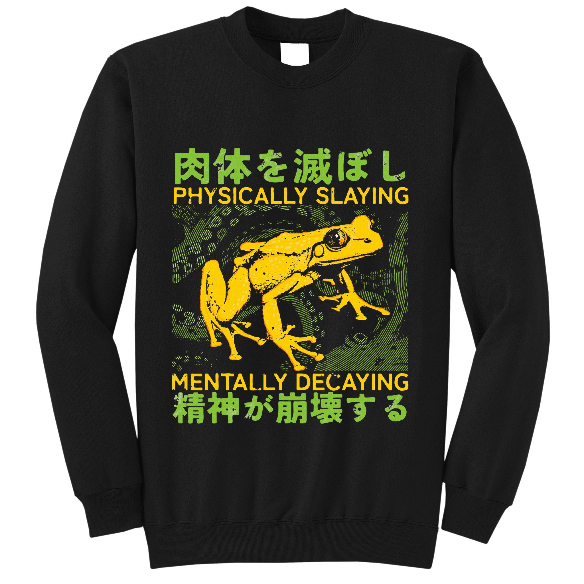 Physically Slaying Mentally Decaying Funny Amphibian Frog Sweatshirt