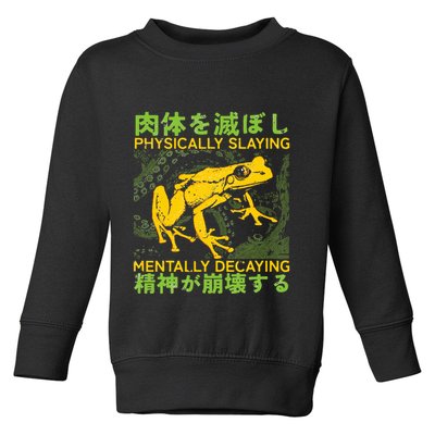 Physically Slaying Mentally Decaying Funny Amphibian Frog Toddler Sweatshirt
