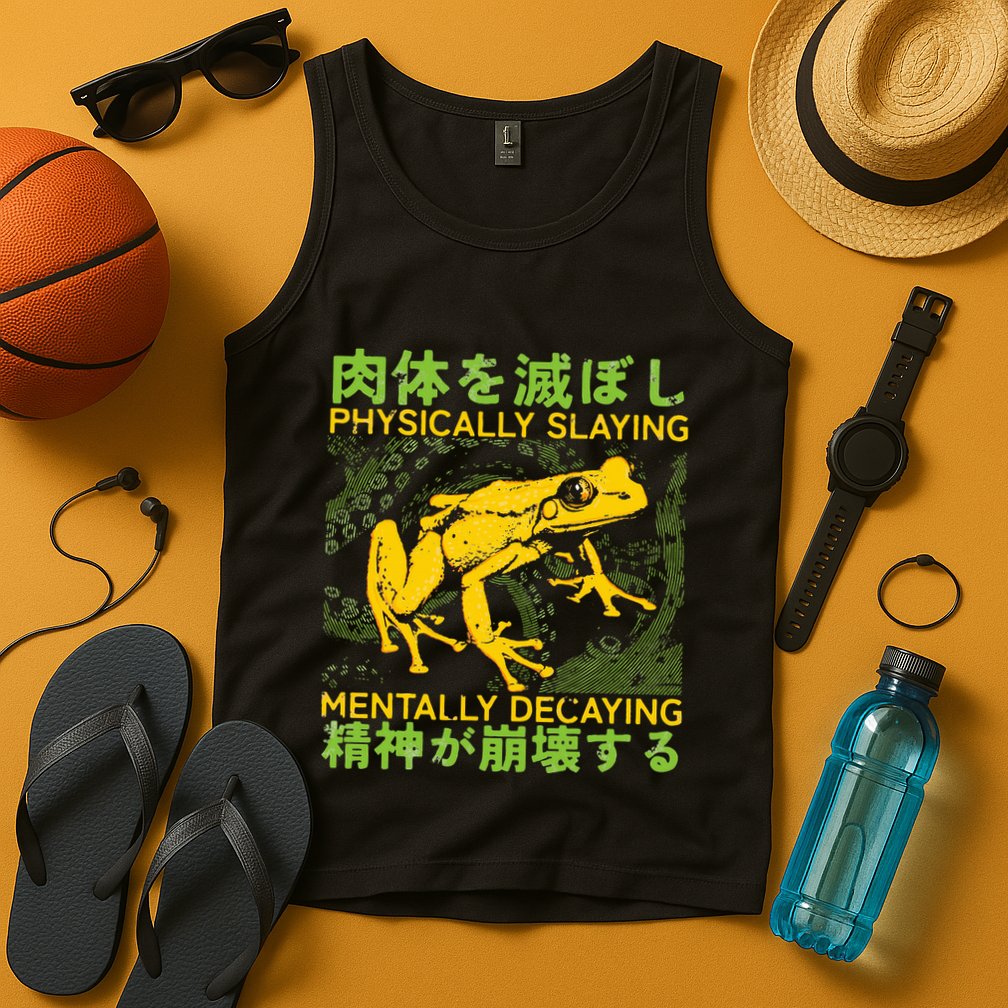 Physically Slaying Mentally Decaying Funny Amphibian Frog Tank Top