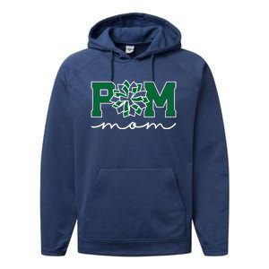 Pom Squad Mom For Dance Cheer Spirit Squad Green Gift Performance Fleece Hoodie