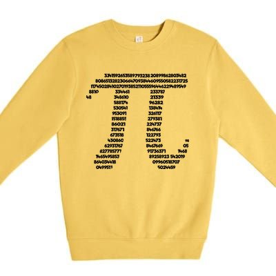 Pi Symbol Math Student Teacher Pi Number Pi Day Art Pi Gift Premium Crewneck Sweatshirt