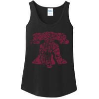 Philadelphia Street Map Liberty Bell Vintage Maroon Ladies Essential Tank