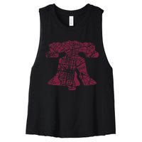 Philadelphia Street Map Liberty Bell Vintage Maroon Women's Racerback Cropped Tank