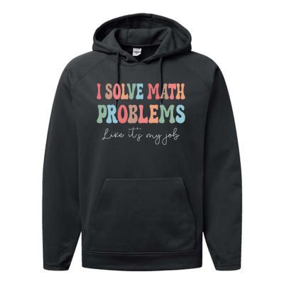 Problem Solver Math Mathematics Back To School Math Teacher Gift Performance Fleece Hoodie