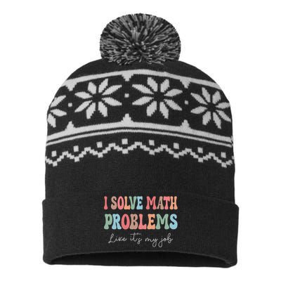 Problem Solver Math Mathematics Back To School Math Teacher Gift USA-Made Snowflake Beanie