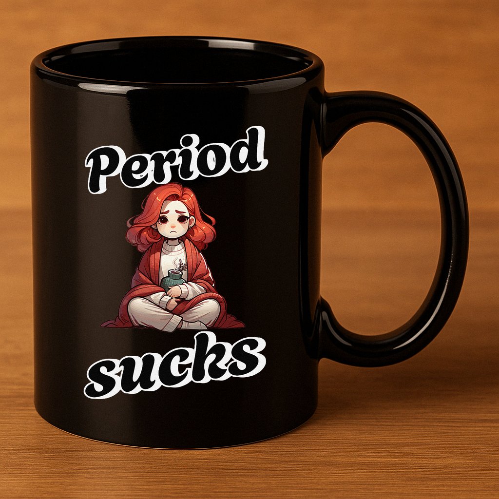 Period Sucks Menstrual Saying 11oz C Handle Ceramic Mug