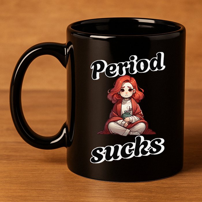 Period Sucks Menstrual Saying 11oz C Handle Ceramic Mug