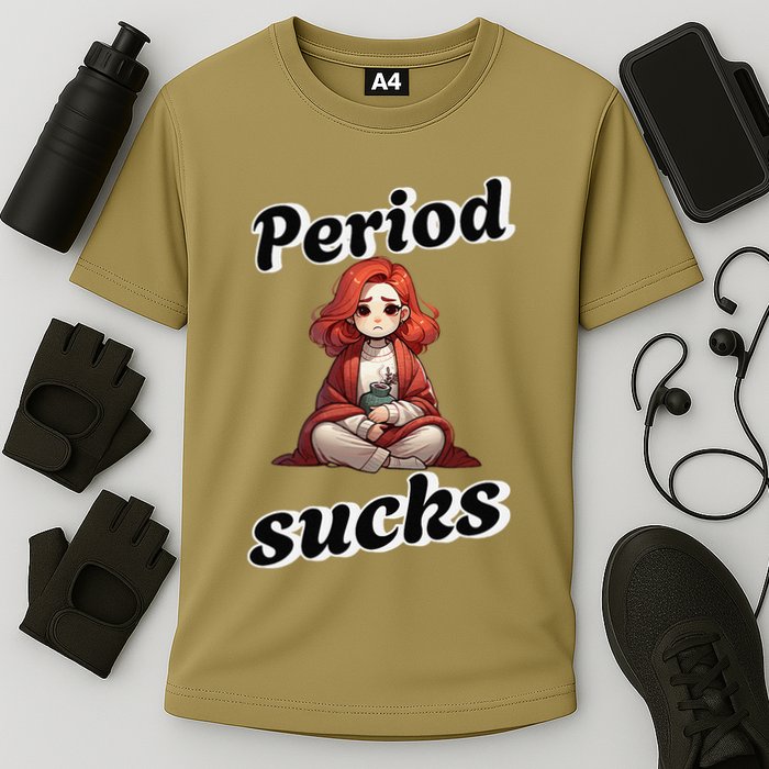 Period Sucks Menstrual Saying Cooling Performance Crew T-Shirt