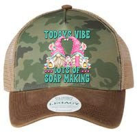 Pink Soap Maker Gnome Quote Todays Vibes Lots Of Soap Making Funny Gift Legacy Tie Dye Trucker Hat