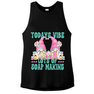 Pink Soap Maker Gnome Quote Todays Vibes Lots Of Soap Making Funny Gift Ladies PosiCharge Tri-Blend Wicking Tank