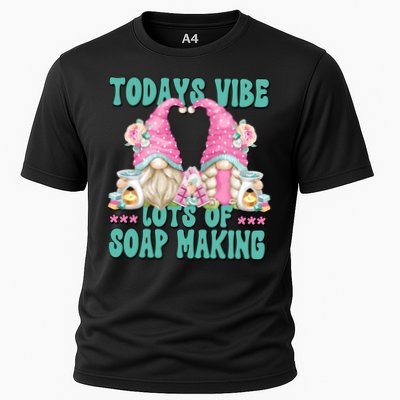 Pink Soap Maker Gnome Quote Todays Vibes Lots Of Soap Making Funny Gift Performance Shirt