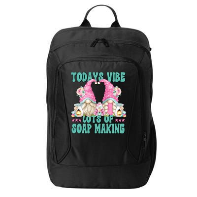 Pink Soap Maker Gnome Quote Todays Vibes Lots Of Soap Making Funny Gift City Backpack