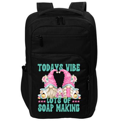 Pink Soap Maker Gnome Quote Todays Vibes Lots Of Soap Making Funny Gift Impact Tech Backpack