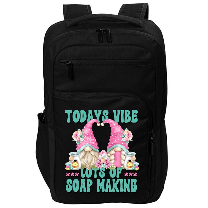 Pink Soap Maker Gnome Quote Todays Vibes Lots Of Soap Making Funny Gift Impact Tech Backpack