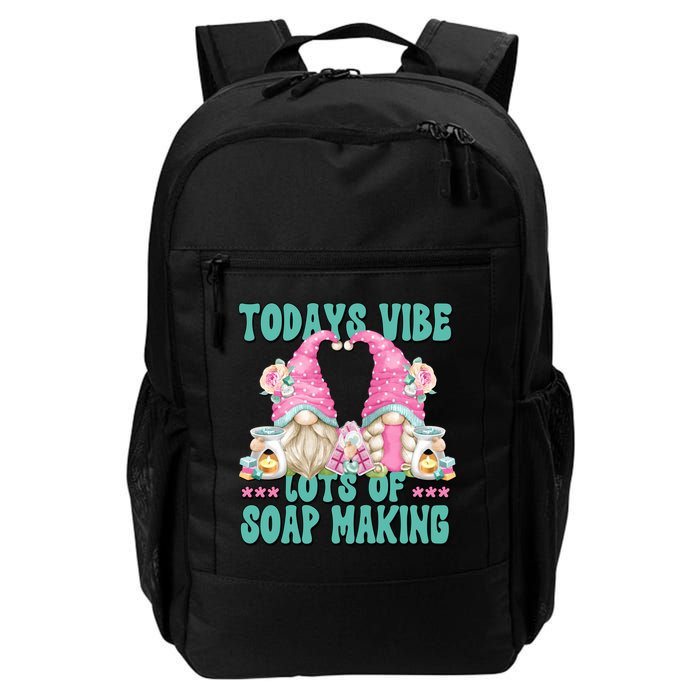 Pink Soap Maker Gnome Quote Todays Vibes Lots Of Soap Making Funny Gift Backpack