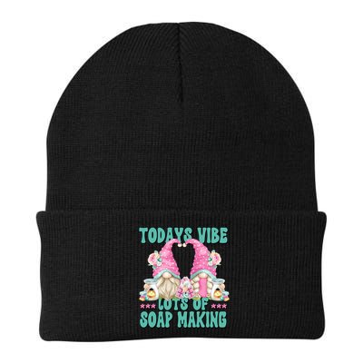 Pink Soap Maker Gnome Quote Todays Vibes Lots Of Soap Making Funny Gift Beanie