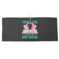 Pink Soap Maker Gnome Quote Todays Vibes Lots Of Soap Making Funny Gift Large Microfiber Waffle Golf Towel