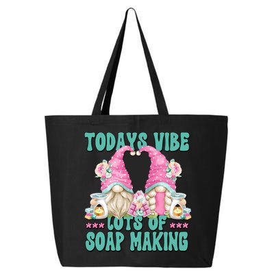 Pink Soap Maker Gnome Quote Todays Vibes Lots Of Soap Making Funny Gift 25L Jumbo Tote