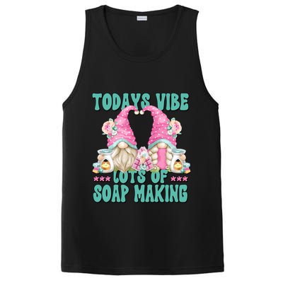 Pink Soap Maker Gnome Quote Todays Vibes Lots Of Soap Making Funny Gift PosiCharge Competitor Tank