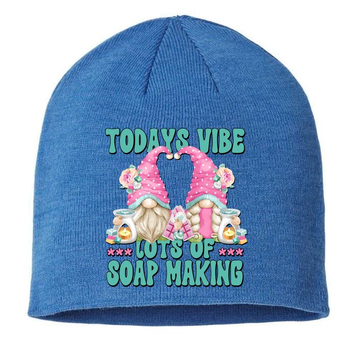 Pink Soap Maker Gnome Quote Todays Vibes Lots Of Soap Making Funny Gift Sustainable Beanie