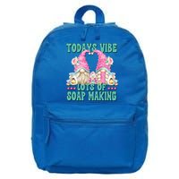 Pink Soap Maker Gnome Quote Todays Vibes Lots Of Soap Making Funny Gift 16 in Basic Backpack