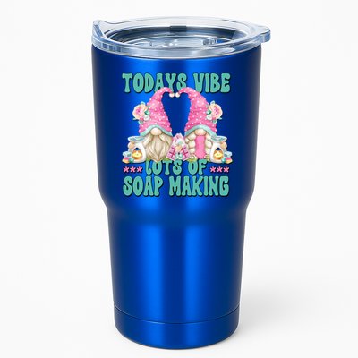 Pink Soap Maker Gnome Quote Todays Vibes Lots Of Soap Making Funny Gift Tumbler