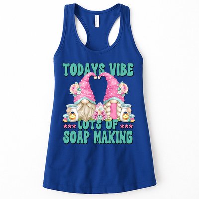 Pink Soap Maker Gnome Quote Todays Vibes Lots Of Soap Making Funny Gift Womens Tank Top