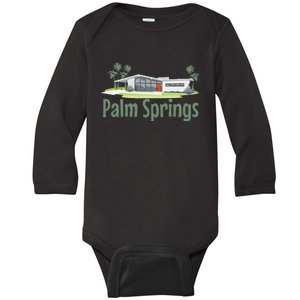 Palm Springs Mid Century Modern House Baby Long Sleeve Bodysuit