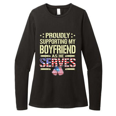 Proudly Supporting My Friend As He Serves Army Friend Meaningful Gift Womens CVC Long Sleeve Shirt