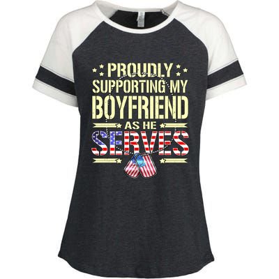 Proudly Supporting My Friend As He Serves Army Friend Meaningful Gift Enza Ladies Jersey Colorblock Tee