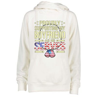 Proudly Supporting My Friend As He Serves Army Friend Meaningful Gift Womens Funnel Neck Pullover Hood