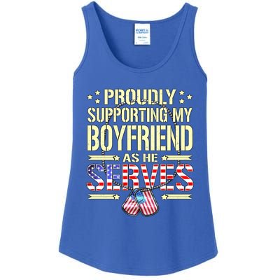 Proudly Supporting My Friend As He Serves Army Friend Meaningful Gift Ladies Essential Tank