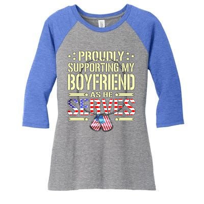 Proudly Supporting My Friend As He Serves Army Friend Meaningful Gift Women's Tri-Blend 3/4-Sleeve Raglan Shirt