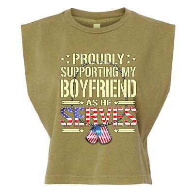 Proudly Supporting My Friend As He Serves Army Friend Meaningful Gift Garment-Dyed Women's Muscle Tee