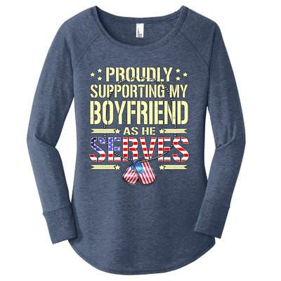 Proudly Supporting My Friend As He Serves Army Friend Meaningful Gift Women's Perfect Tri Tunic Long Sleeve Shirt