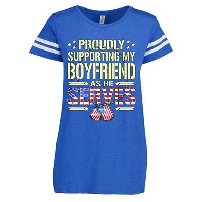 Proudly Supporting My Friend As He Serves Army Friend Meaningful Gift Enza Ladies Jersey Football T-Shirt