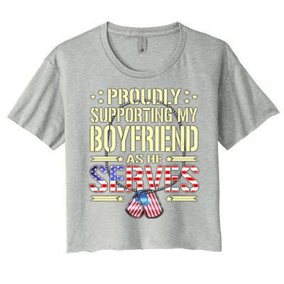 Proudly Supporting My Friend As He Serves Army Friend Meaningful Gift Women's Crop Top Tee