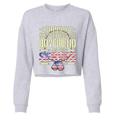 Proudly Supporting My Friend As He Serves Army Friend Meaningful Gift Cropped Pullover Crew