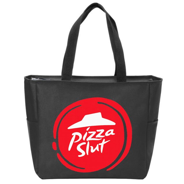 Pizza Slut No One Outpizzas The Slut Funny Pizza Zip Tote Bag