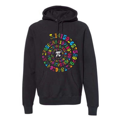 Pi Spiral Novelty Math Geek 3.14 funny Pi Day Premium Hoodie