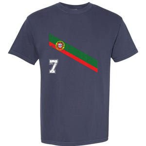 Portugal Soccer Number 7 Portugese Football Sports Lover Fan Garment-Dyed Heavyweight T-Shirt